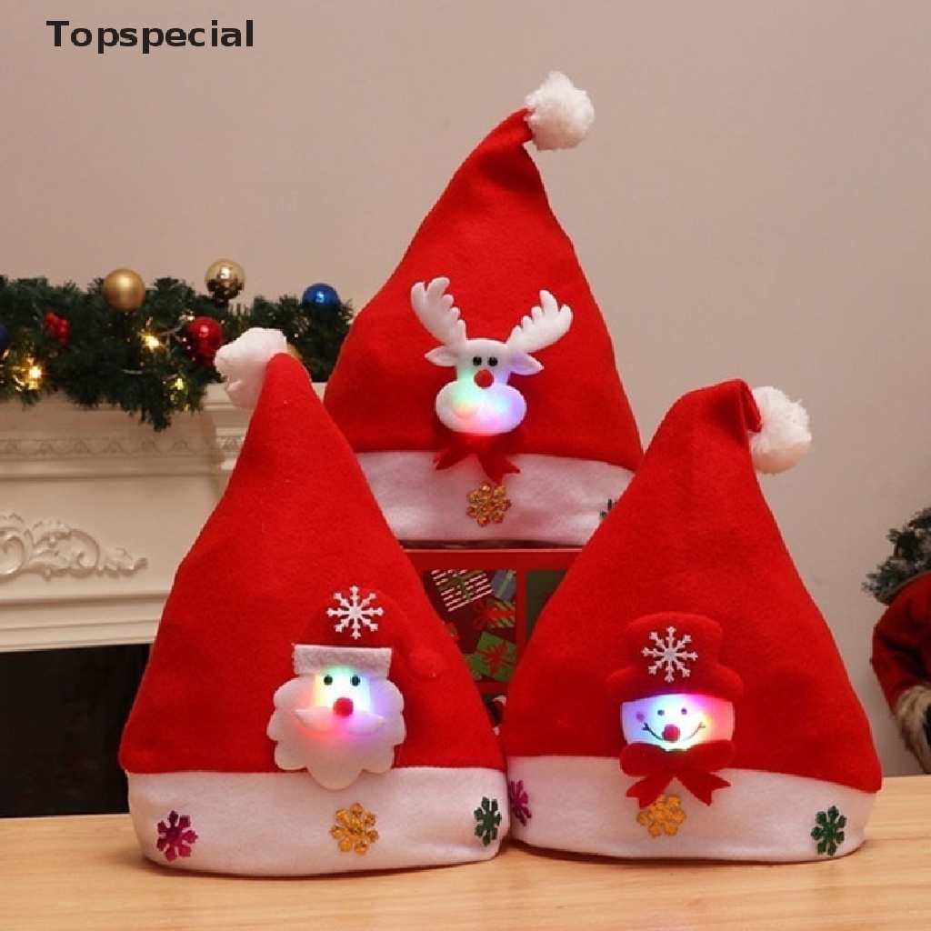 topspecial sombrero de luz led para adultos y niños de navidad, papá noel,  muñeco de nieve, gorro de alce, decoración de navidad, regalo | Shopee  Colombia