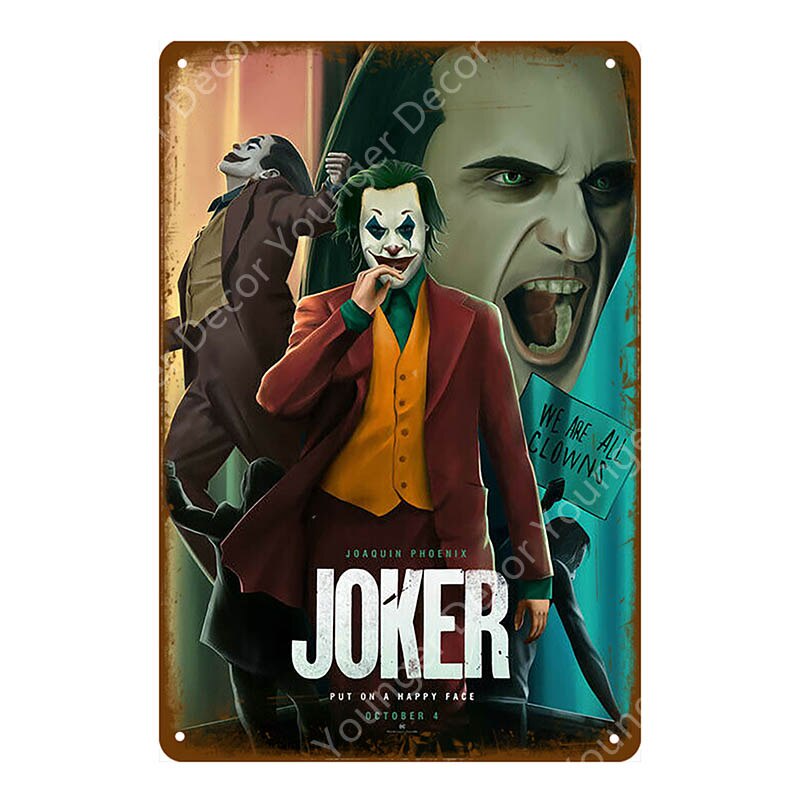 Clasico Dc Pelicula The Joker Metal Poster Poner En Una Cara Feliz Vintage Pegatina De Pared Bar Pub Cafe Decoracion Del Hogar Pintura Signos Yj001 Aup9 Shopee Colombia