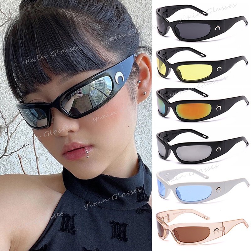 título pulmón Mecánica Gafas de sol rectangulares de moda de luna estilo futurista para deportes  al aire libre | Shopee Colombia