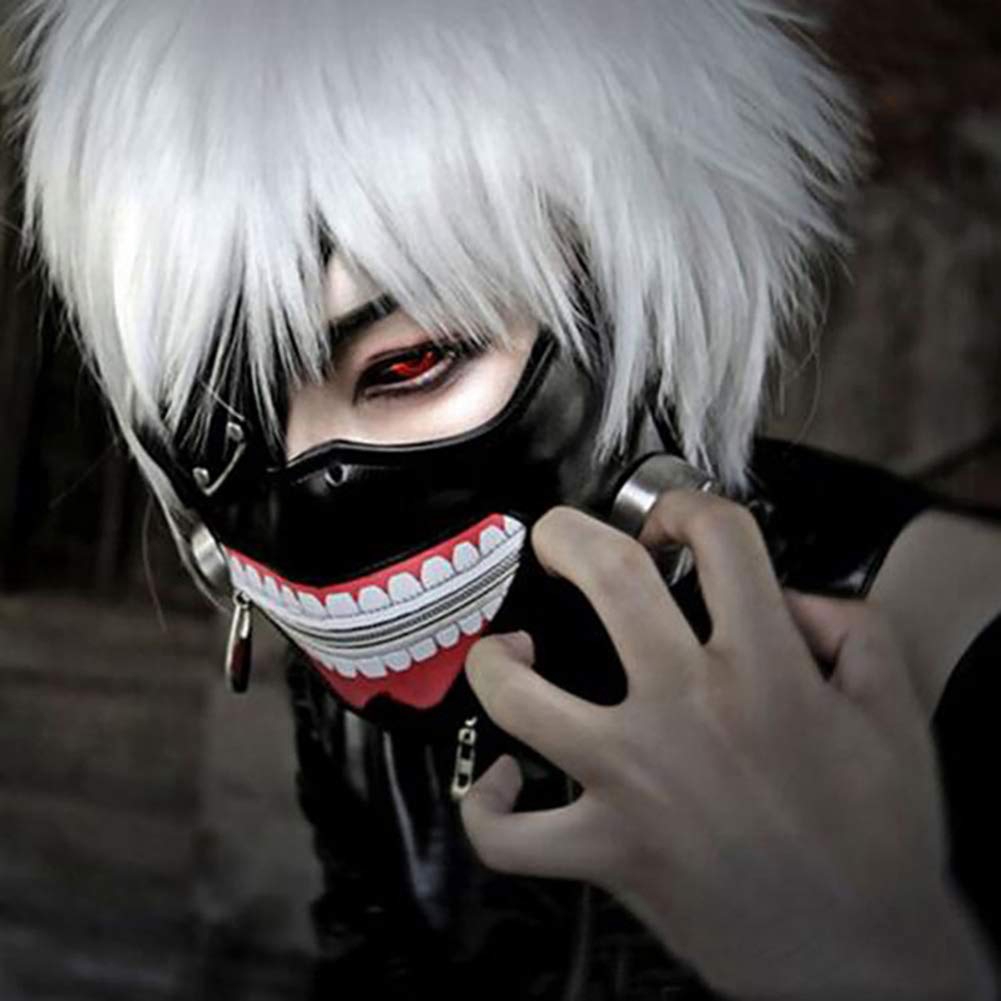 Image of 3D Tokyo Ghoul Kaneki Ken Máscara De Halloween Fiesta Cool Prop Cremallera cosplay #5