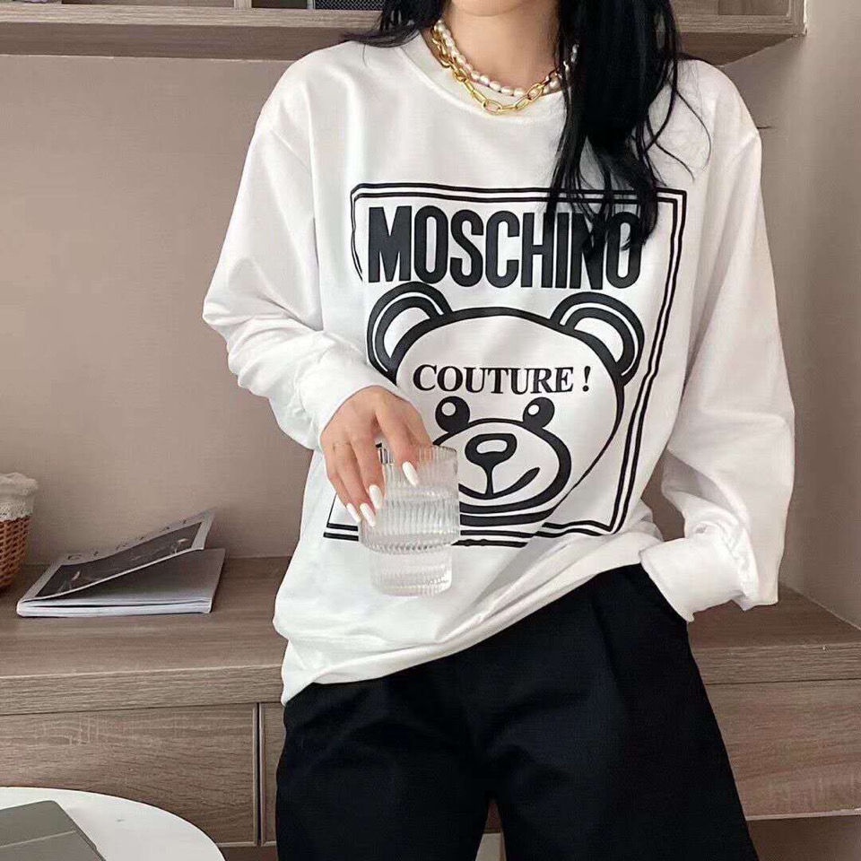 MOSCHINO La Nueva Tendencia Pure Cotto Sudaderas Con Capucha Para Mujer |  Shopee Colombia