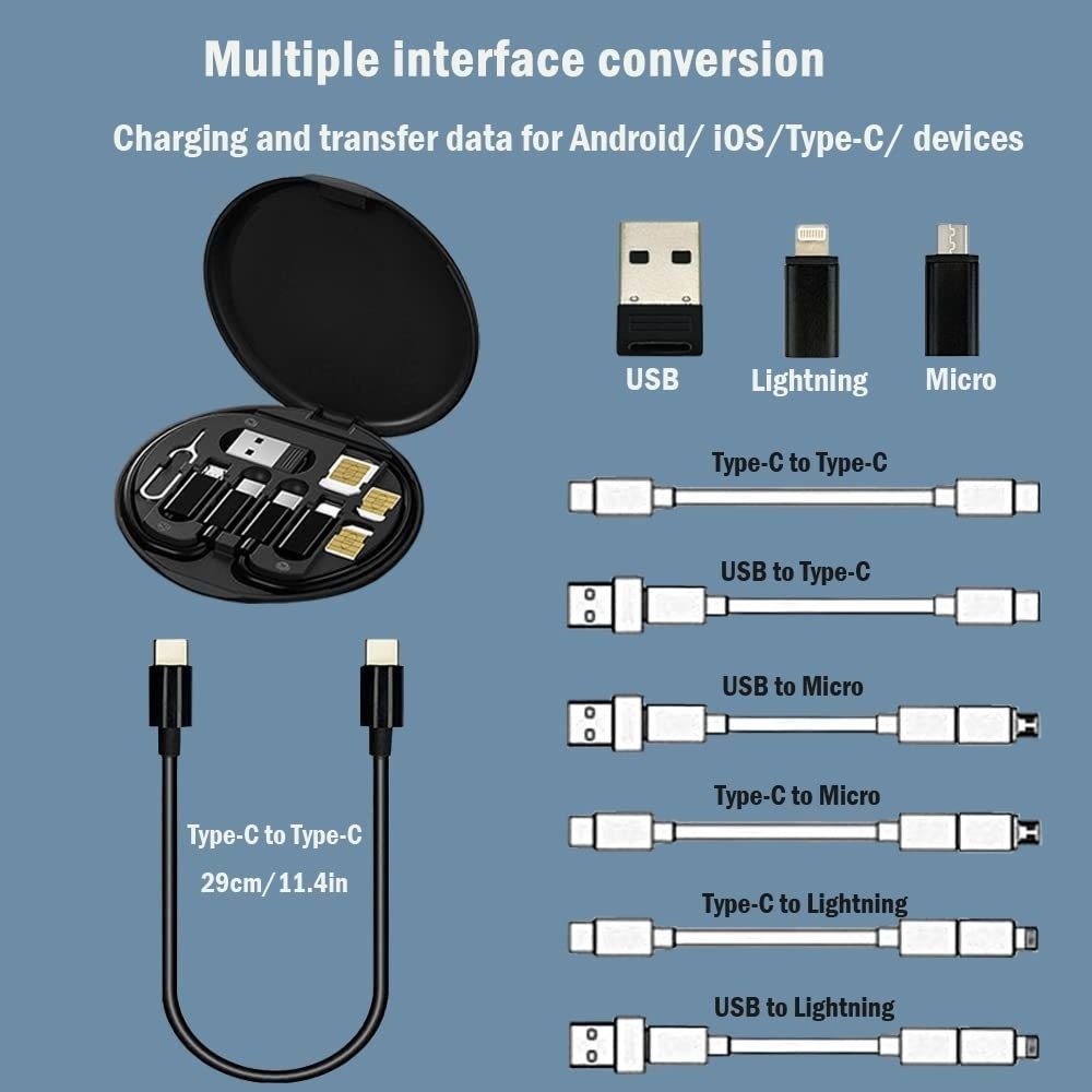 Remax 60W 5 En 1 Caja De Carga Rápida Multifuncional Para Teléfonos Móviles Portátil USB Tipo C Kit De Almacenamiento De Cable De Datos Con Pin De Tarjeta Soporte Oculto
