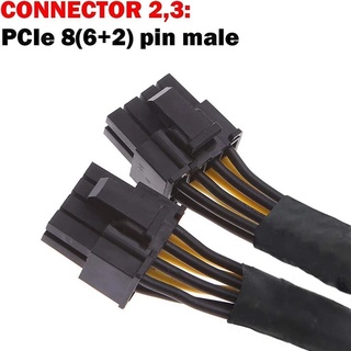 Image of thu nhỏ [En stock] Y-Splitter Cable De Extensión GPU PCIe 8 Pines Hembra A Dual 2X (6 + 2) Macho PCI Express Adaptador De Alimentación Trenzado 20cm DELI #1