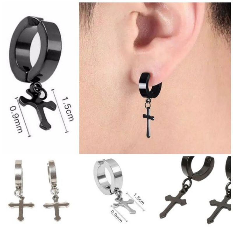 Pendientes de cruz no Piercing/pendientes de Clip/pendientes de Clip para hombre y mujer/pendientes de cruz/venta #10