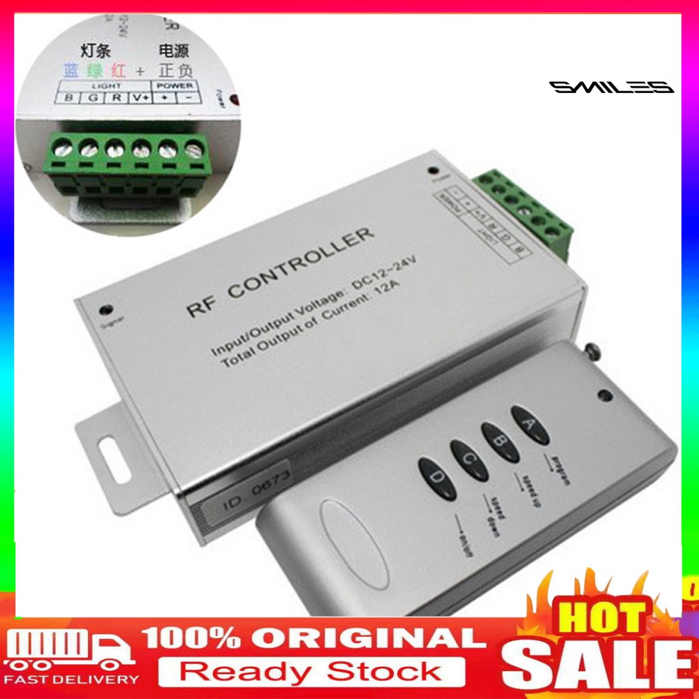 DC 12V/24V 433MHz RF 4 Teclas Programable RGB LED Tira De Luces Controlador #1