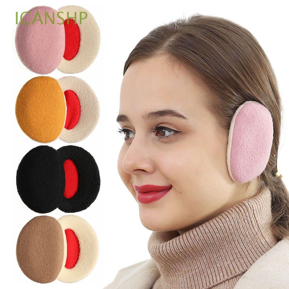 Bandless Ear Warmers 1 Pairs Winter Fleece Ear Muffs Soft Cover Windproof Earmuffs Outdoor for Men Women 3 Sizes 