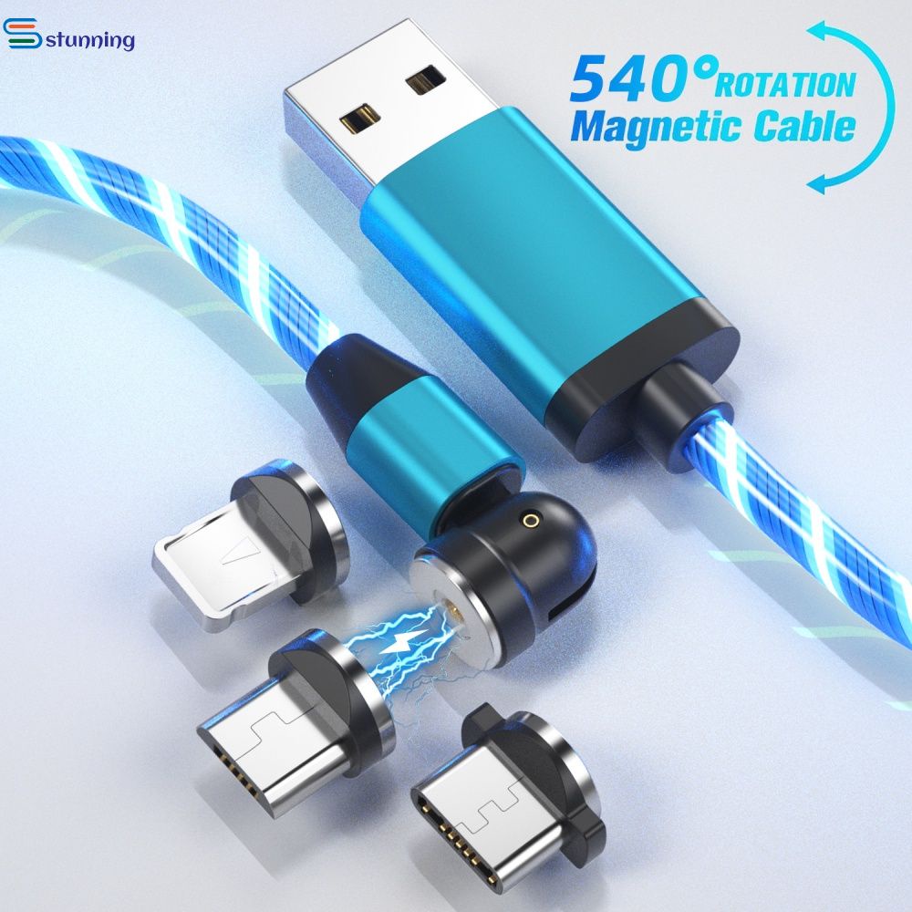 hub 540 Rotación De Luces LED De Carga Rápida Magnético Cable USB Tipo C Cargador USBc USBmicro Alambre Para iPhone 12 dturyu