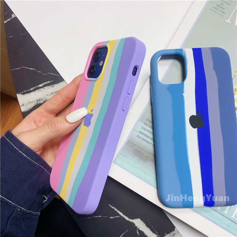 The Official Original Silicone Case with Logo Is Suitable for Iphone 11 12  Pro X Xr Xs Max Full Coverage Protective Case for I7 8 Plus SE 2020  Anti-drop | Shopee Colombia
