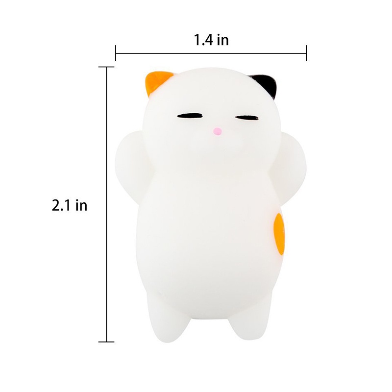 Blanc Chat mignon de bande dessinée Squishy Toy Stress-Relief doux Mini Animal Squeeze Toy Décompression Guérison Toy Grand cadeau 