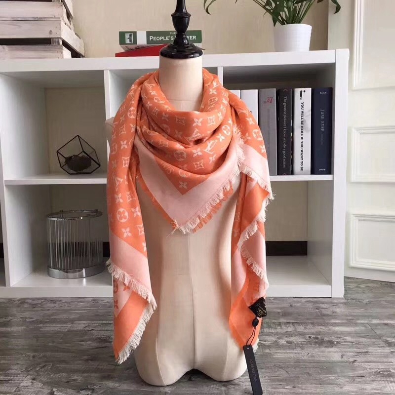 Louis Vuitton Chili Orange Monogram Denim Shawl Louis Vuitton