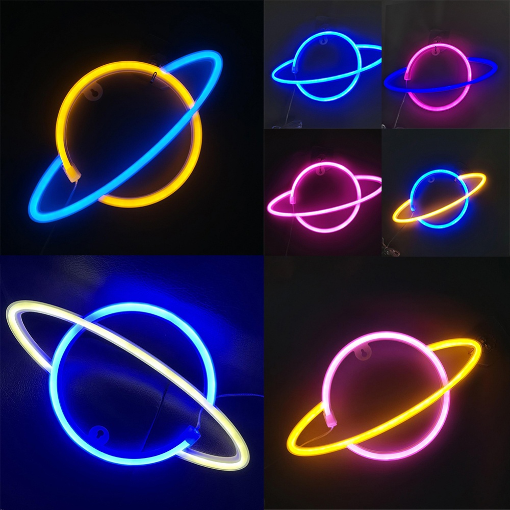 Letreros De Neón Hogar Niños Habitación Planet USB/Batería Pared Boda Fiesta #6