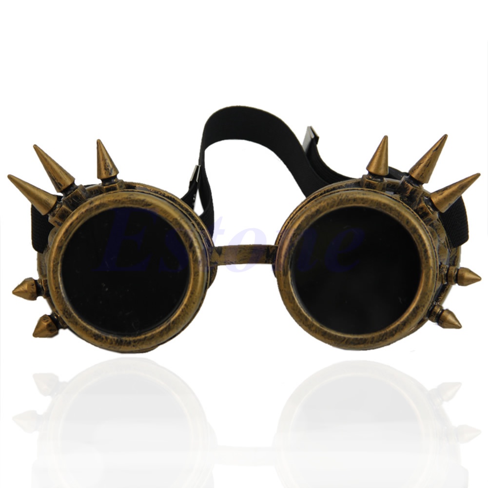 ZAIQUN Gafas Steampunk con remaches soldados Estilo gótico cosplay Gafas vintage rústicas para imaginativas fiestas de disfraces 
