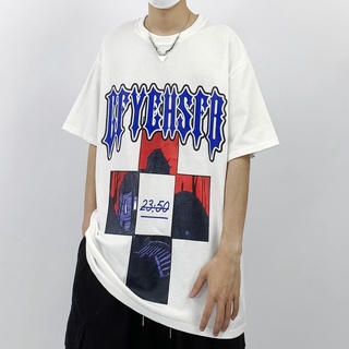 Verano Americano Vintage Estilo De Moda Hombres Manga Corta Camiseta Talla Grande Gótico Diseño De Construcción Crewneck Camisa De Tamaño Para Hombre Hip Negro Blanco Tops | Shopee