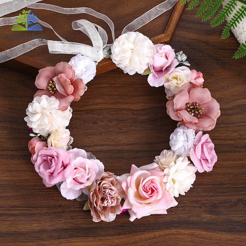 Flores Artificiales Tela Guirnalda Rosa Hecha A Mano Novia Tocado Playa  Foto Vacaciones Banda De Pelo Adecuado Hadas Niñas Decoración | Shopee  Colombia