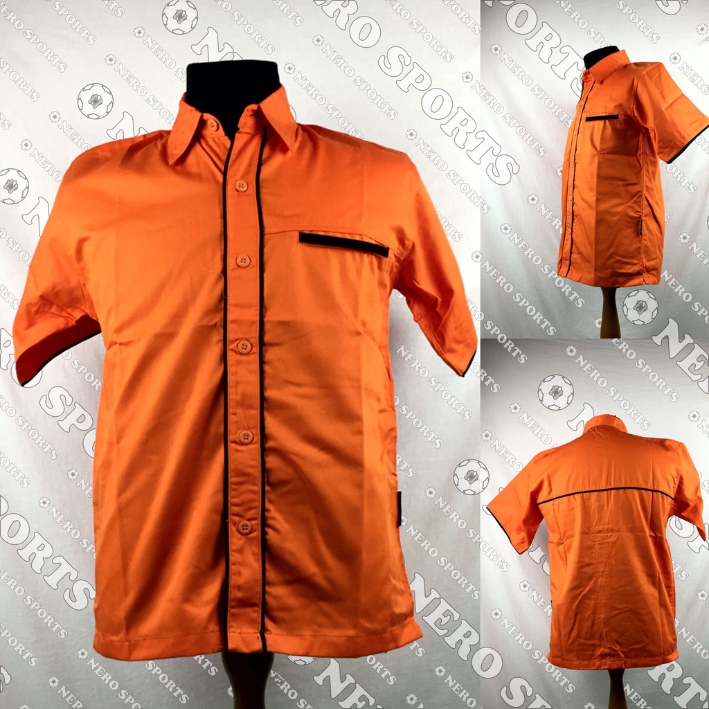 Adulto liso camisa uniforme naranja lista negro comunidad ropa de trabajo |  Shopee Colombia