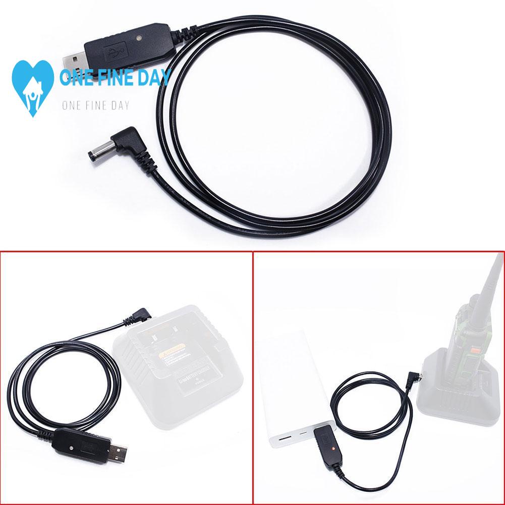 1 cable negro Walkie Talkie USB cargador cable pieza para Baofeng BF-F8HP 