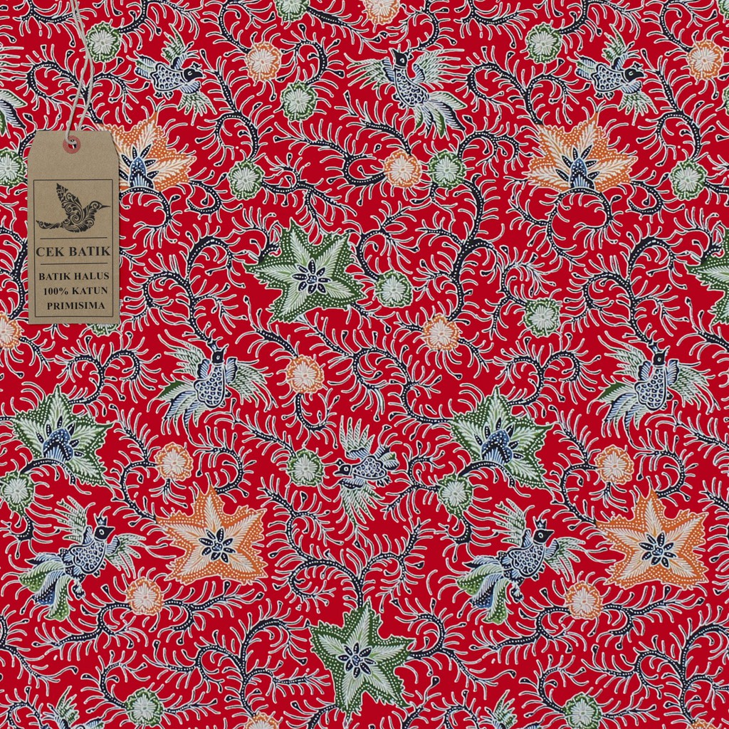 Tela Batik - flores únicas de estrella y pájaro (rojo) | Shopee Colombia