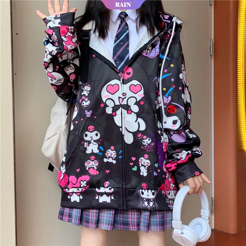 Japon s Kawaii Anime De Dibujos Animados Chica Kuromi Uniforme Cardigan 
