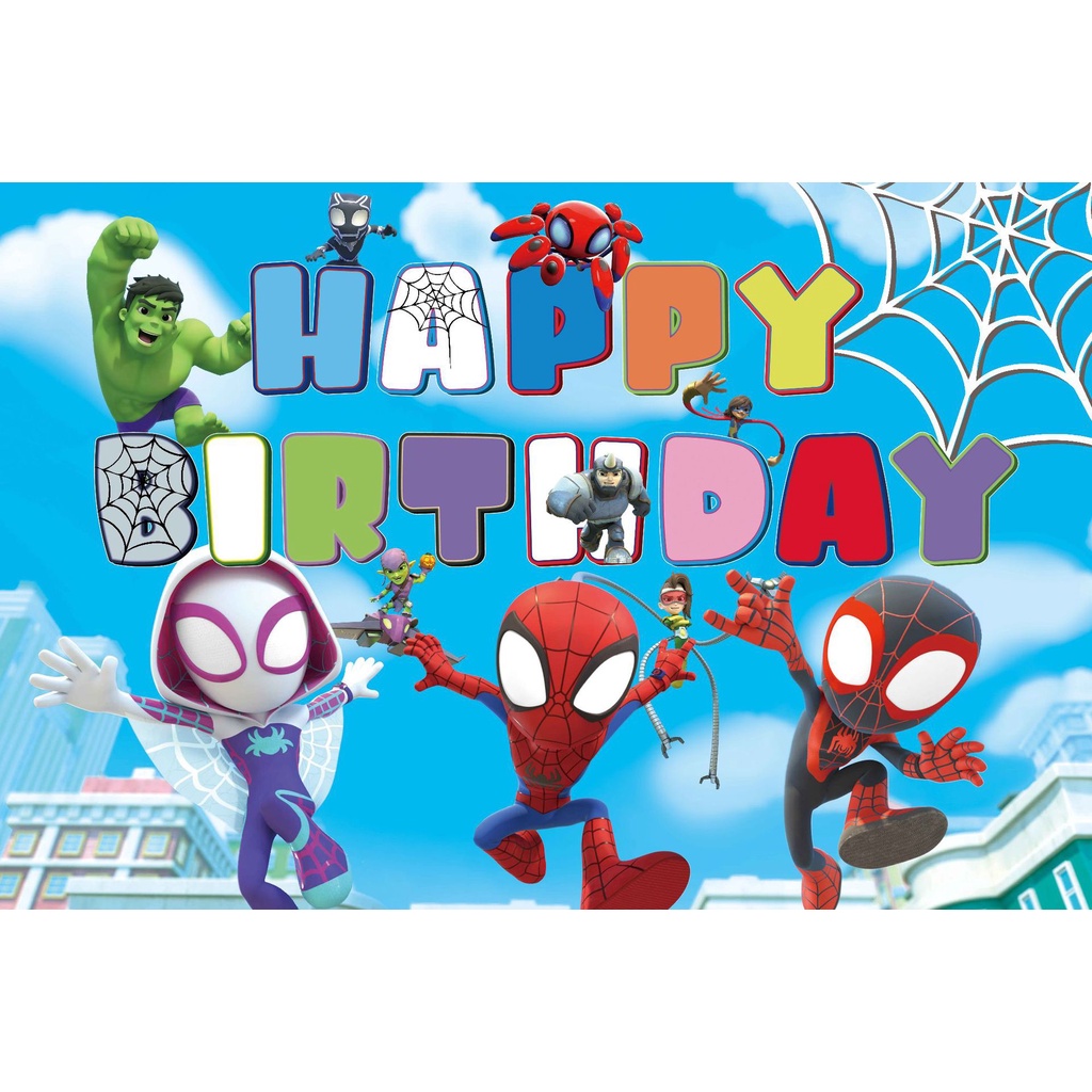 Spider-Man Y Sus Increíbles Amigos Decoración De Fiesta Cumpleaños Fondo  Spiderman Feliz Bandera Fotografía Foto Props 150 * 100cm | Shopee Colombia