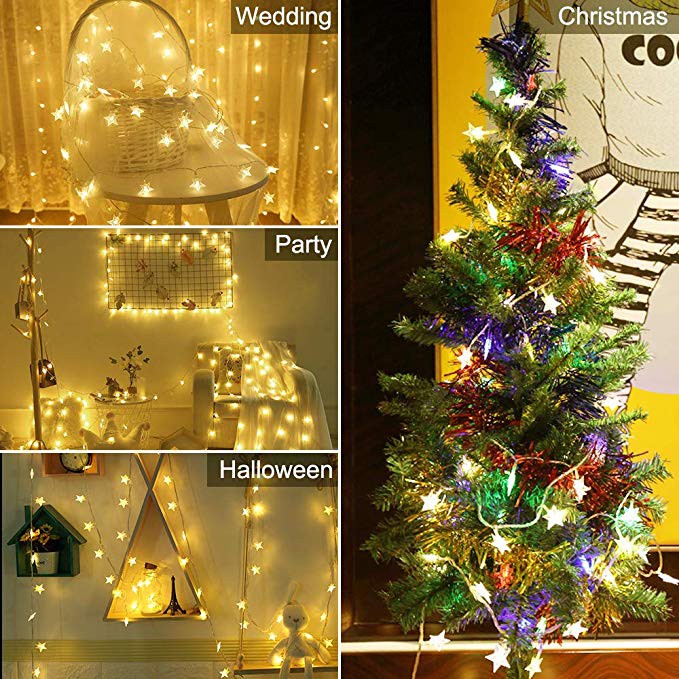 MZY1188 Guirnalda LED Copos de Nieve Cadena Luces de Hadas Árbol de Navidad Adornos Colgantes Fiesta Decoración para el hogar Colgantes de Navidad 