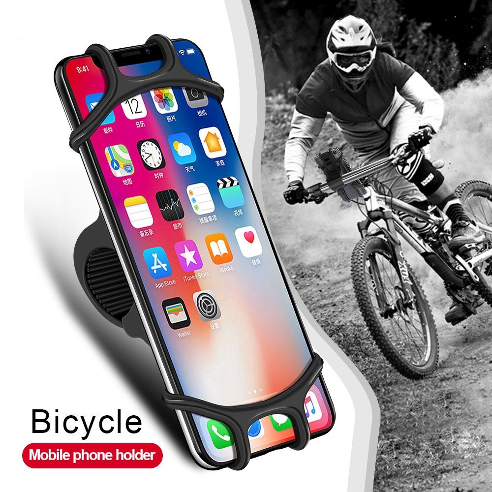 Soporte de montaje de Silicona Teléfono Celular GPS Motocicleta Bicicleta de Montaña Bici Bicicleta rotación de 360 