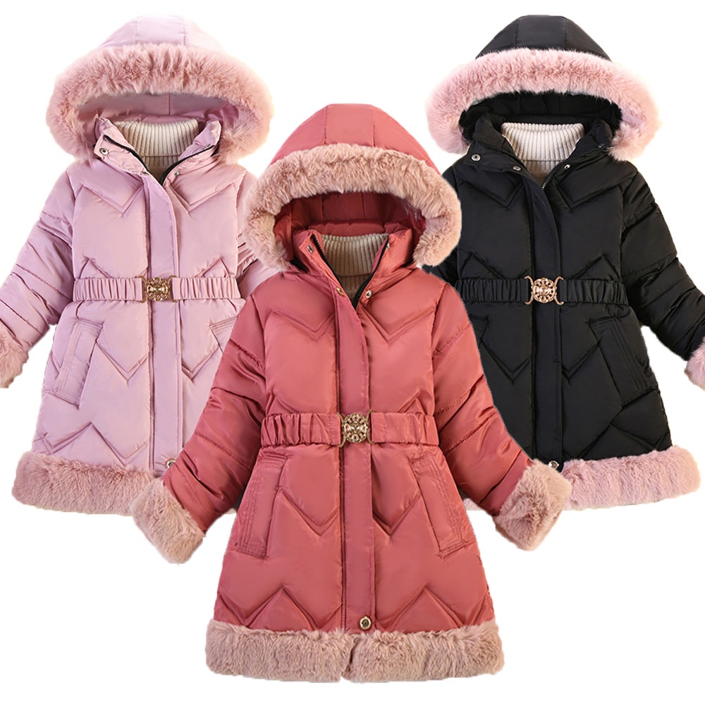 2022 Invierno Parkas Chaqueta De Abrigo Para Niños Con Capucha Sólida Para Niñas De 6 A 10 Años | Shopee