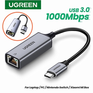 Image of UGREEN Ethernet Adaptador USB3.0 Tipo C 1000Mbps RJ45 Tarjeta De Red USB Con Cable