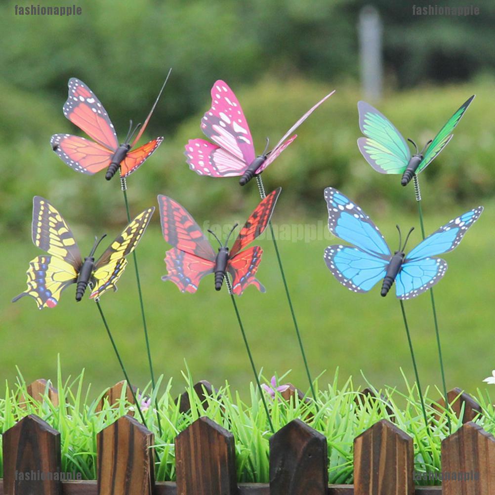 cuiyoush 15 estacas Artificiales de Mariposa para decoración de jardín Planta o césped Patio 