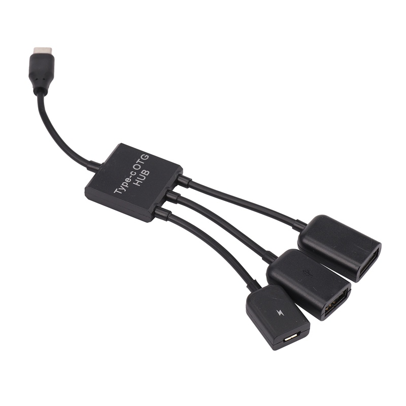 USB 3.1 Type C Male to 2 Dual USB A 2.0 Female + Micro-USB Female 3 in 1 OTG HUB