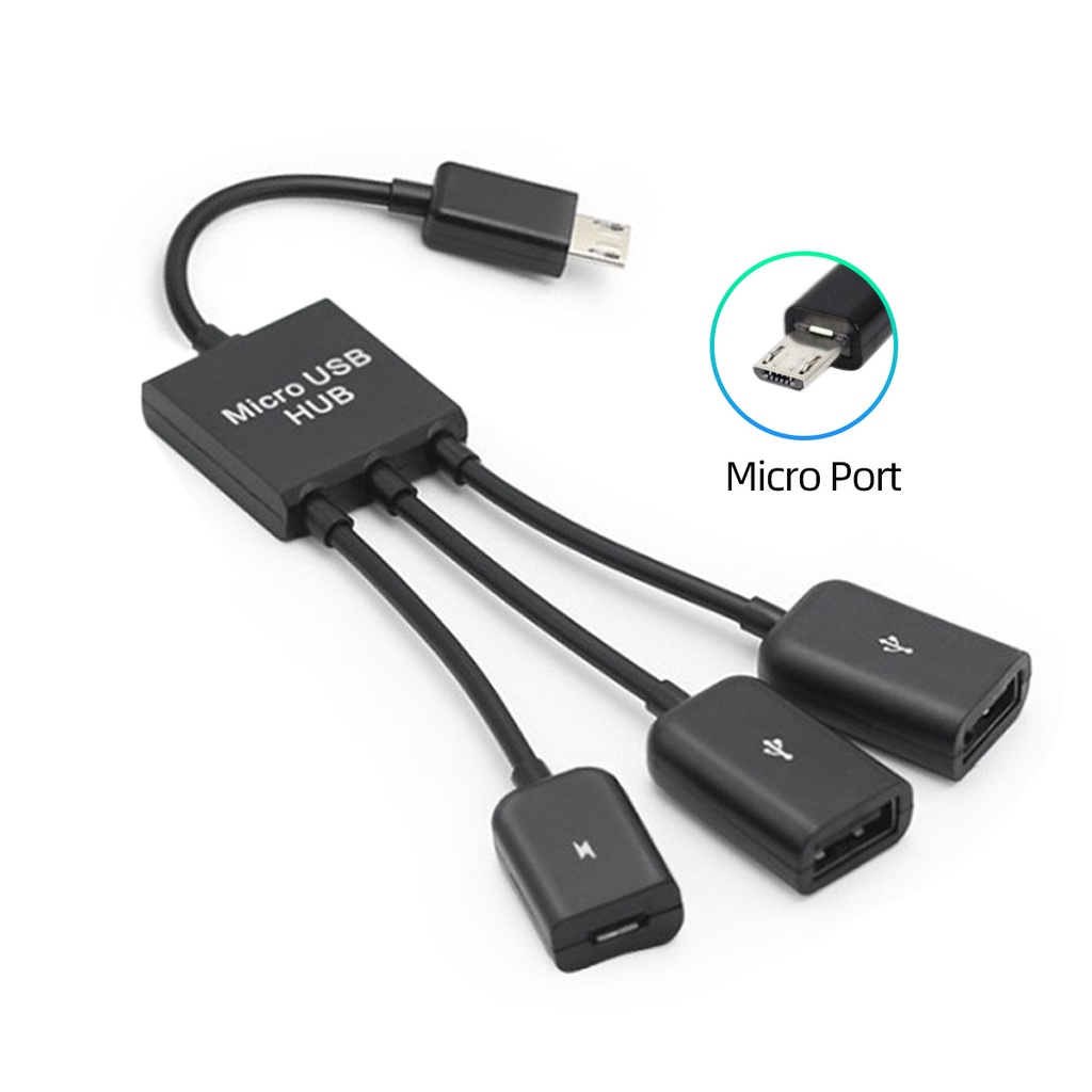 Image of 3 En 1 Micro USB OTG Adaptador De Cable De Teléfono Móvil Divisor HUB Para Xiaomi Samsung Datos Conector De Extensión #8