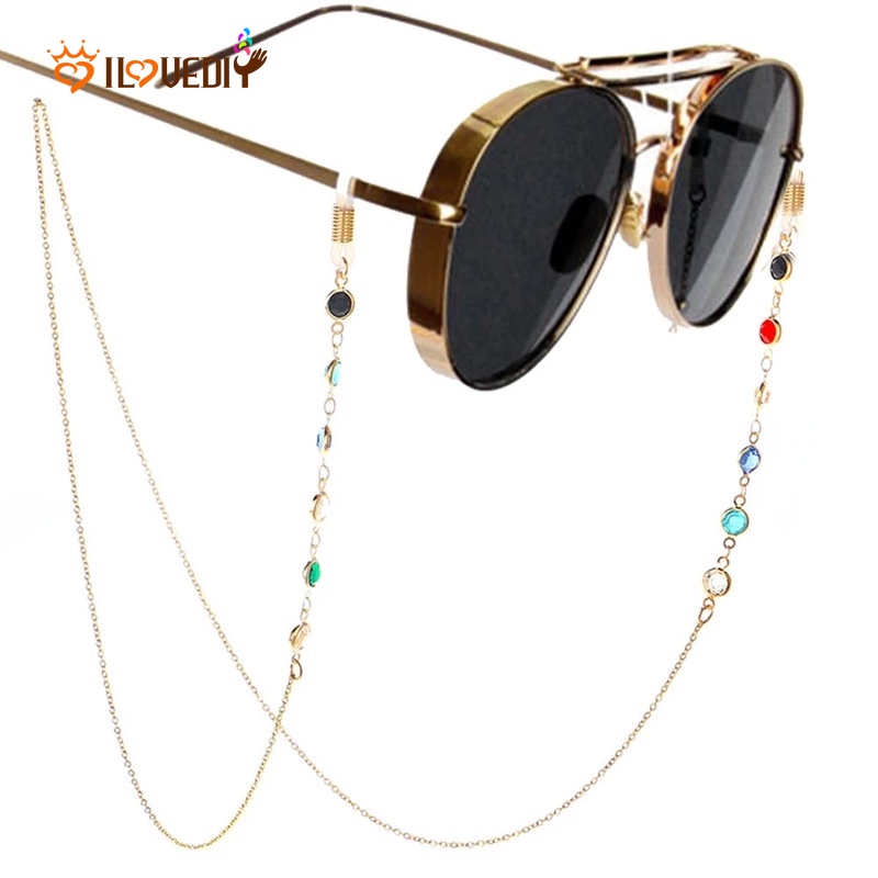 correa de gafas de sol collar de gafas de sol 2 cadenas de gafas con cuentas plata/oro cadenas de gafas con cuentas de retenedor de gafas para mujer
