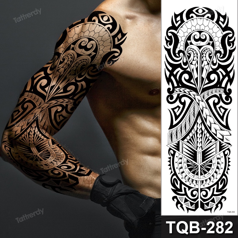 Tatuaje De Pierna De Muslo Grande Para Mujer Adultos Hombres De Brazo Completo Manga Lobo Dragón Tótem Diseños Impermeables Tatuajes Temporales
