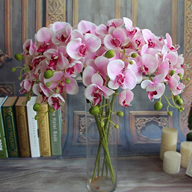 huiran flores artificiales real toque artificial polilla orquídea mariposa  orquídea para nueva casa casa boda festival decoración simulación  phalaenopsis | Shopee Colombia