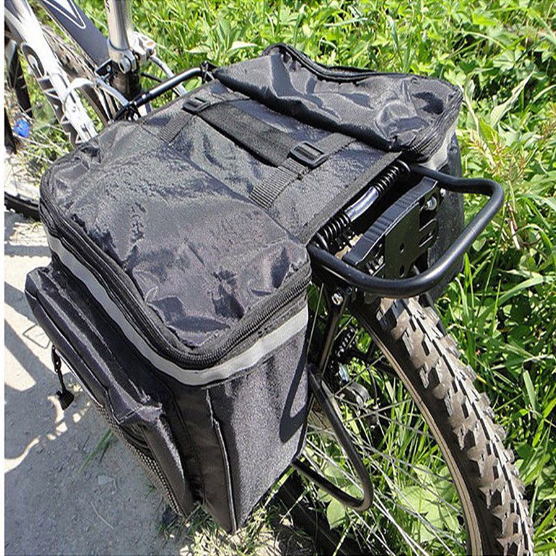 25L Bicicleta Bolsa De Ciclismo De Doble Cara Trasera Rack Asiento Trasero Alforja