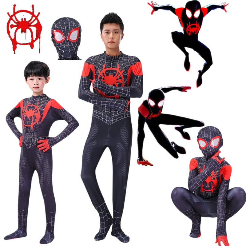 Traje Miles Morales SpiderMan Niño/Adulto Talla Araña Medias Cosplay Body |  Shopee Colombia