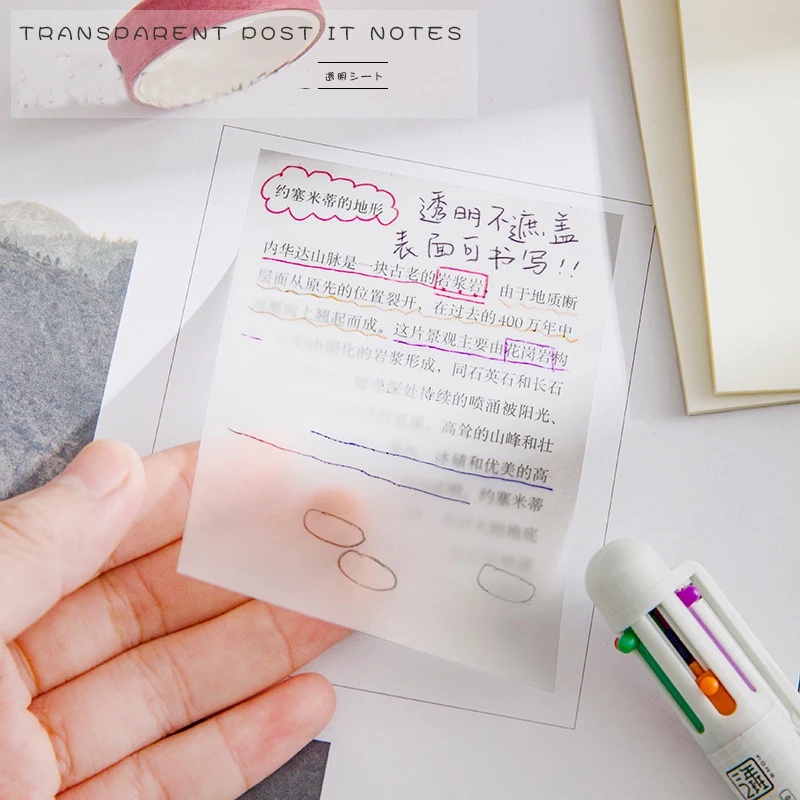 50 Notas Adhesivas Transparentes Con Pegatinas De Rasguños/Papel De Nota Post-it Simple De Alto Valor Para Estudiantes , Papelería De Oficina | Shopee Colombia