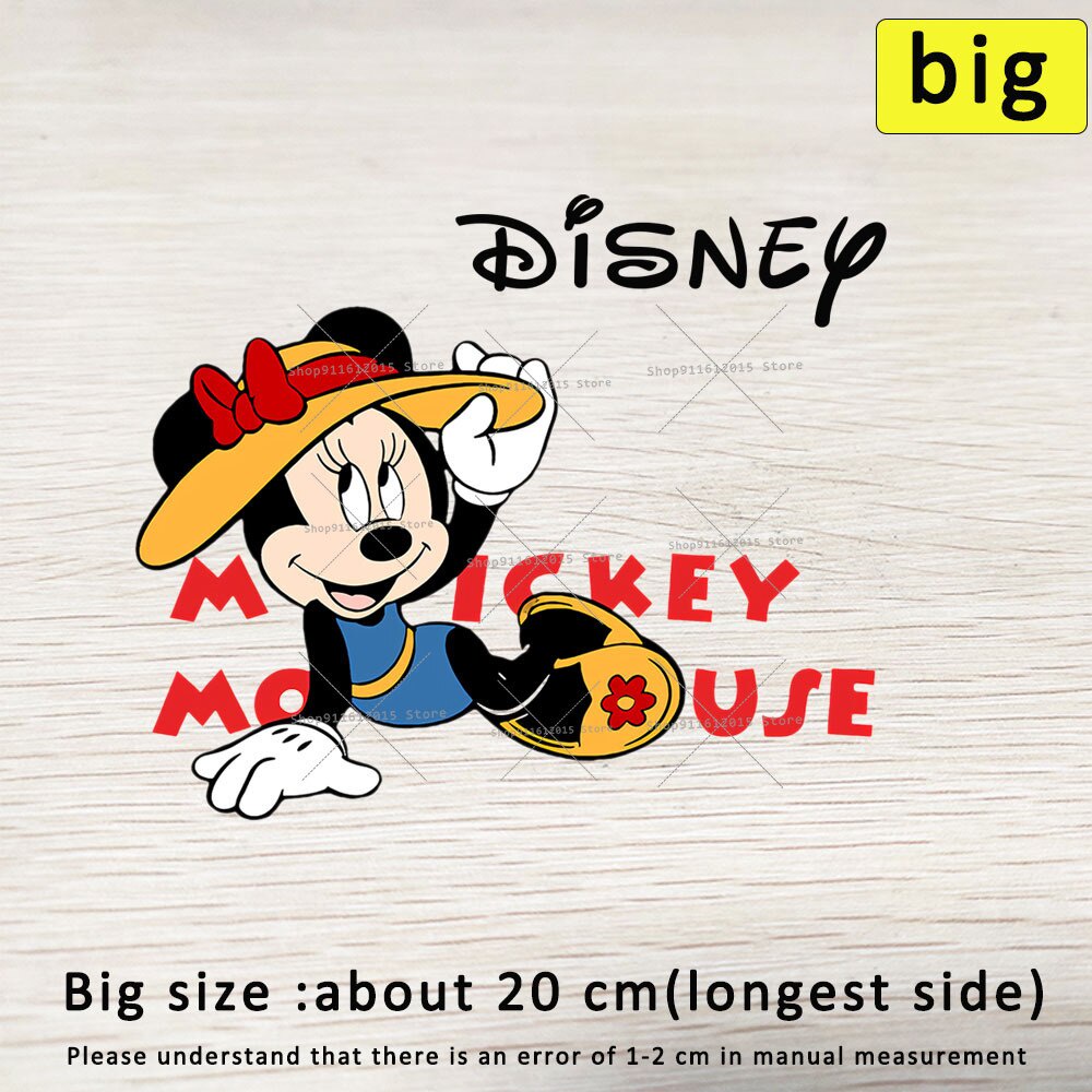 Image of Mickey Minnie DIY Transferencia De Calor Ropa Pegatina Disney Plancha En Parche Bebé Disfraz Decoración Lindo Dibujos Animados Camisa Parches #4