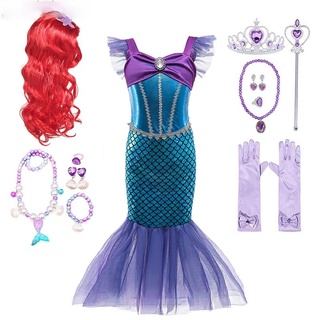 Vestido De Princesa Ariel De Sirena Para Niña Conjuntos De Vestir #3