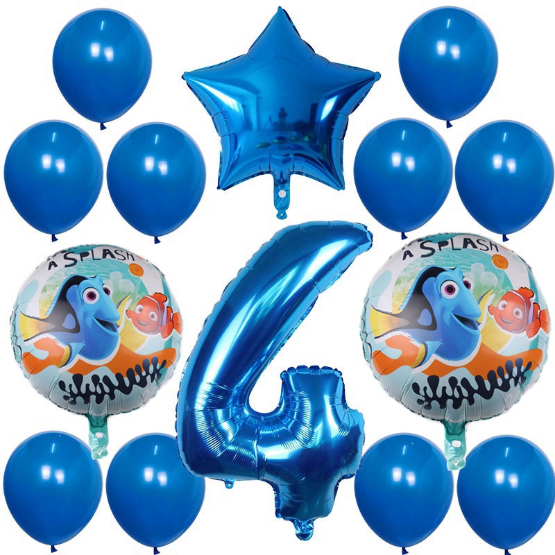 Nemo 32 Pulgadas Número 1 2 3 4 5 Cumpleaños Aniversario De Dibujos Animados  Océano Aventura Fiesta Decoración Globos Set | Shopee Colombia
