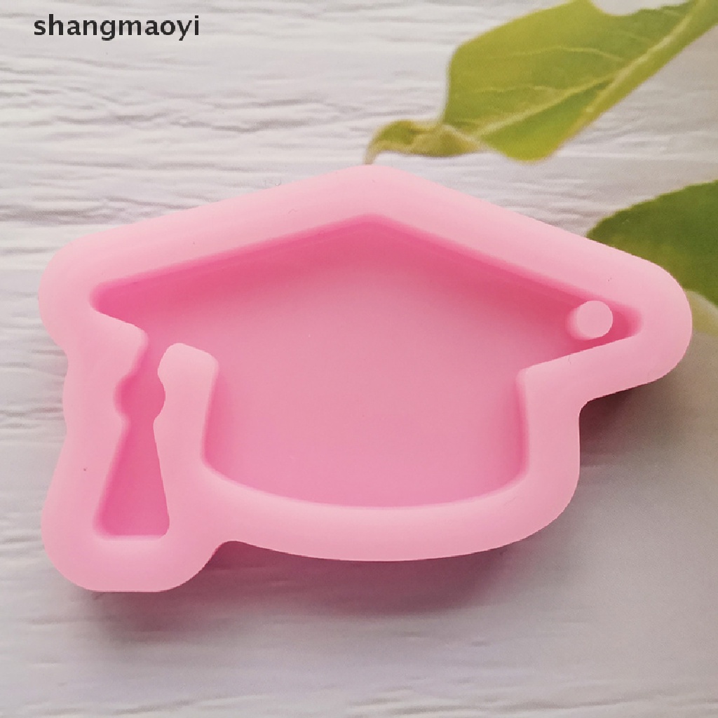 shangmaoyi DIY PhD Graduación Sombrero Silicona Resina Molde Epoxi Llaveros Joyería Regalo CO