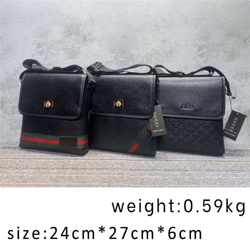 Bolso De Mensajero De Cuero Genuino Gucci Bolsa De Trabajo De Negocios #1