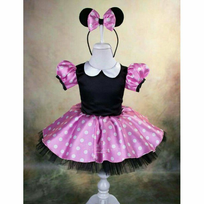Vestido minnie mouse para niños y niñas vestidos de fiesta de cumpleaños |  Shopee Colombia