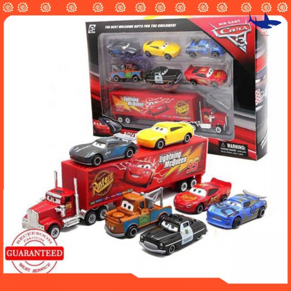 Embalaje original | COD Juego De 7 Piezas Disney Pixar Cars 2 McQueen Metal Juguetes Modelo Coche Regalo De Cumpleaños Para Niños Niño #6