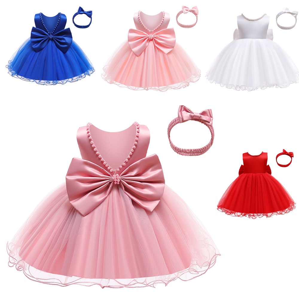 Vestido De Bebé Niña Boda Tutú Princesa 1 Año Fiesta De Cumpleaños Bautismo Recién Nacido | Shopee Colombia