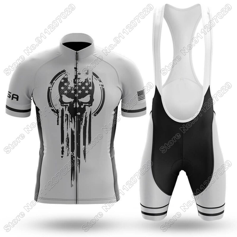 EN STOCK】 Flag Skull V2 Conjunto de maillot de ciclismo para hombre Ropa de  ciclismo de verano Traje de bicicleta de carretera Camisa de bicicleta de  montaña Pantalones cortos con tirantes MTB |