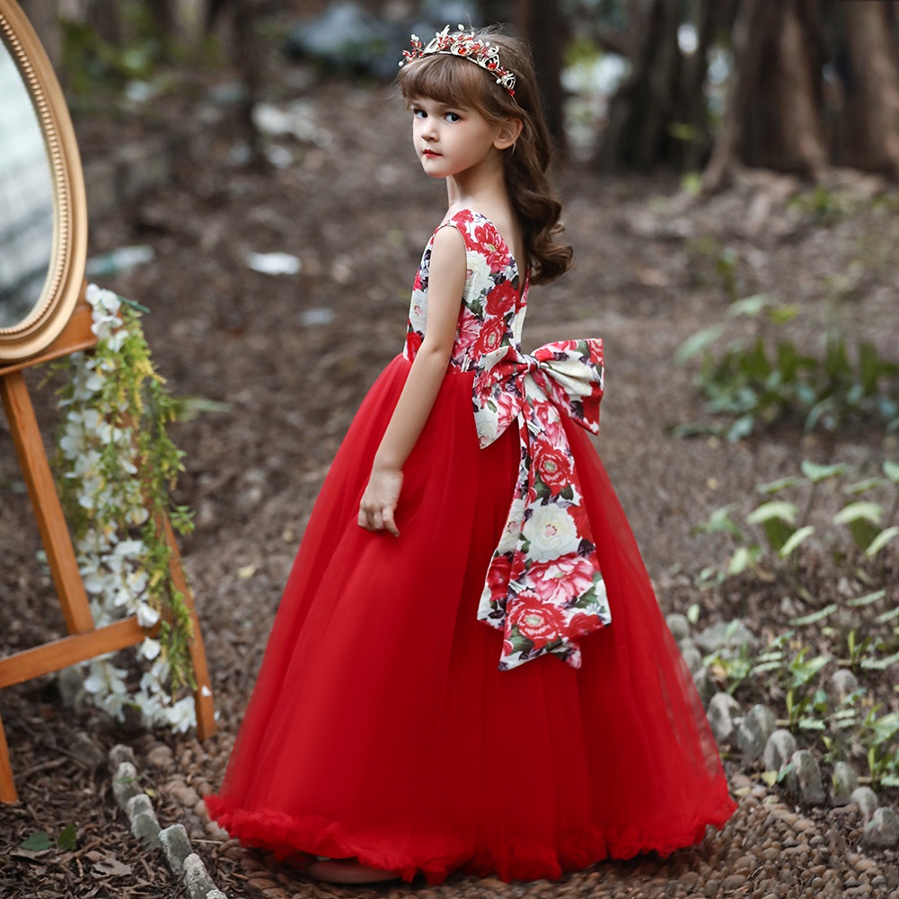 Vestidos De Princesa Con Flores Para Niñas , Ropa Elegante Con Estampado  Floral , Vestido Largo De Fiesta De Boda De Niña | Shopee Colombia