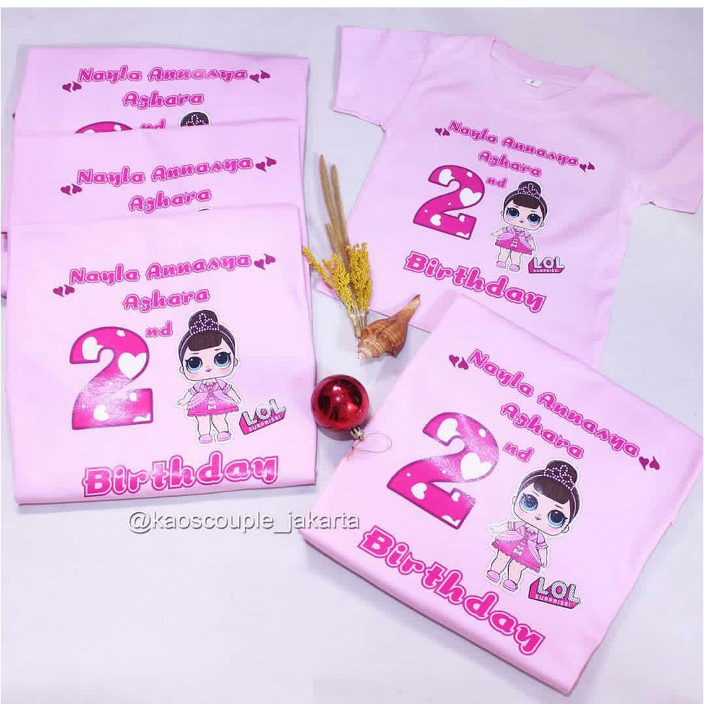 LOL SURPRISE Camiseta con nombre personalizado gratis ULTAH LOL sorpresa figuras familiares, foto. Puede pareja conjunto madre e hijo #4