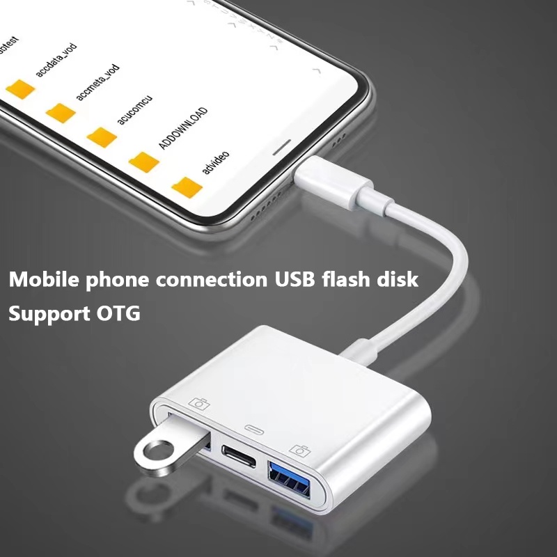 Image of TypeC A USB OTG Adaptador 3 En 1 USB3.0 Hembra Tipo C Cable Para Android Smartphone Conectar La Impresora Pendrive Cámara Ratón Teclado #3