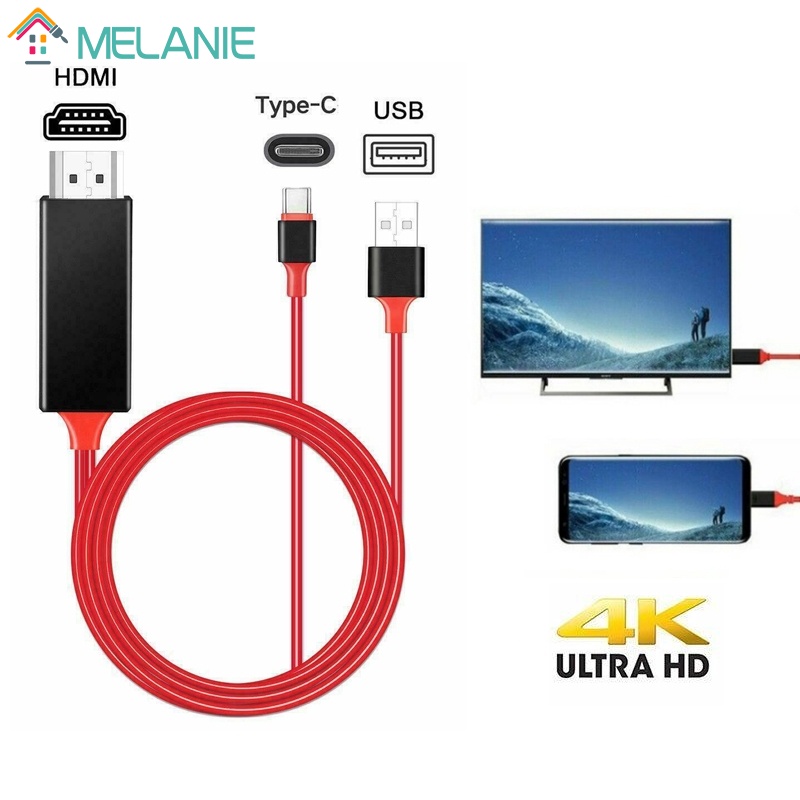 Cable USB tipo C a HDMI 6.6ft adaptador convertidor Cable de carga USB Ultra HD 4k HDTV Video para Samsung S10 S9 S8 Note 8 9 LG