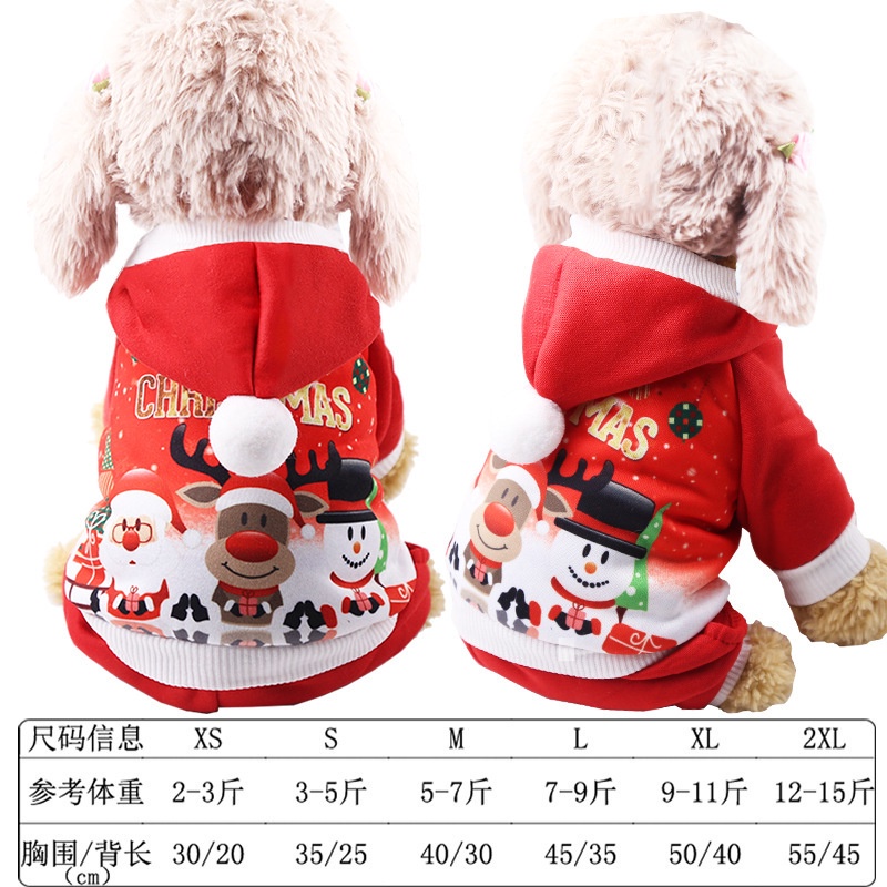 38cm 48 Westeng Ropa para Mascotas de Navidad Alces Lindos Ropa de Invierno para Perros Suéter Suministros Trajes de Navidad para Gatos Size L-39 Rojo 